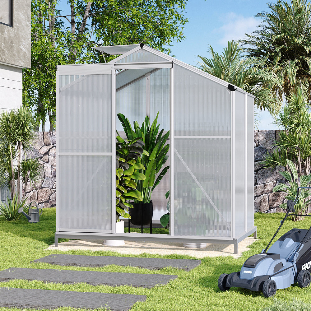 Aluminium Hobby Greenhouse with Window Opening With Base/Without Base